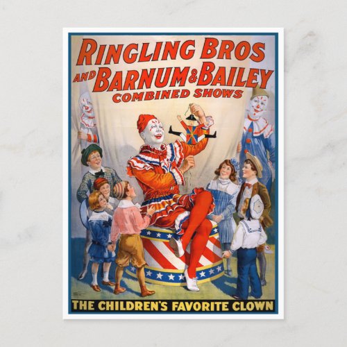 Ringling Bros and Barnum  Bailey Circus Poster Postcard