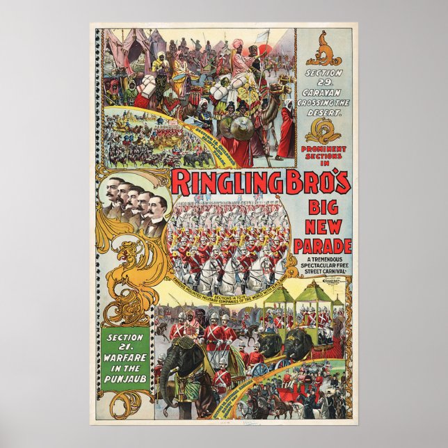 Ringling Bros Circus - Circa 1899 Poster (Front)