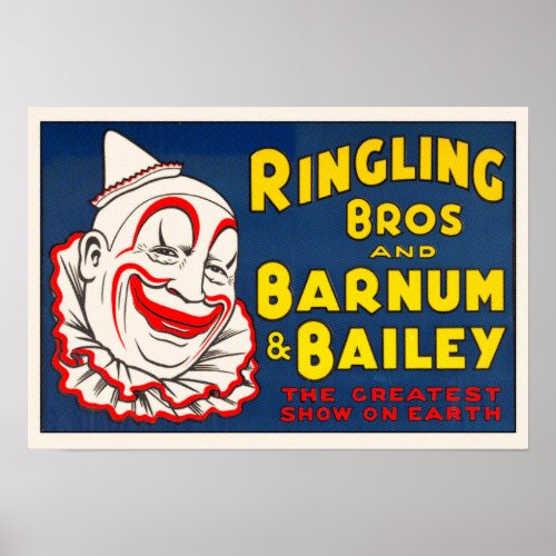 Ringling Bros Circus Clown Poster