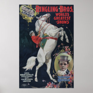 Ringling Bros Circus colorful vintage poster
