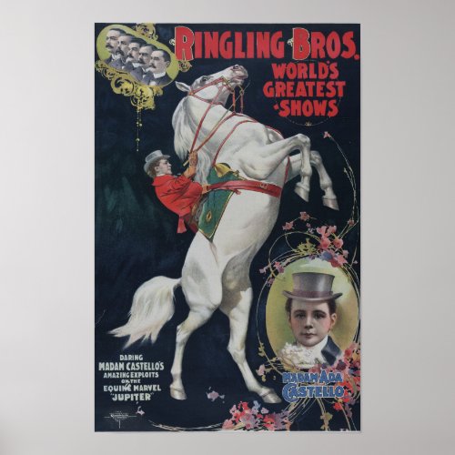 Ringling Bros Circus colorful vintage poster