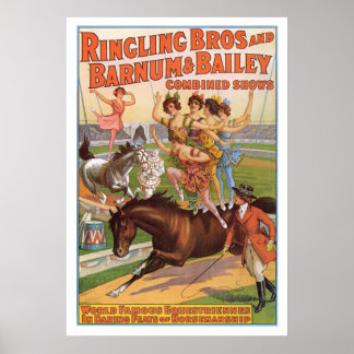 Ringling Bros. Equestriennes Advertisement 1910's Poster