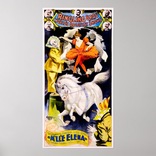 Ringling Bros feat Miss Elena Old American Circus Poster (Front)