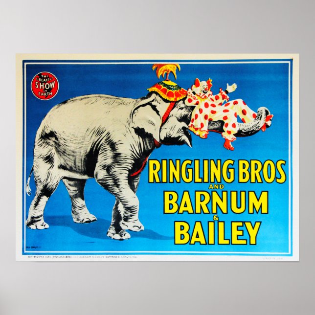 Ringling Bros Greatest Show On Earth Circus Advert Poster (Front)
