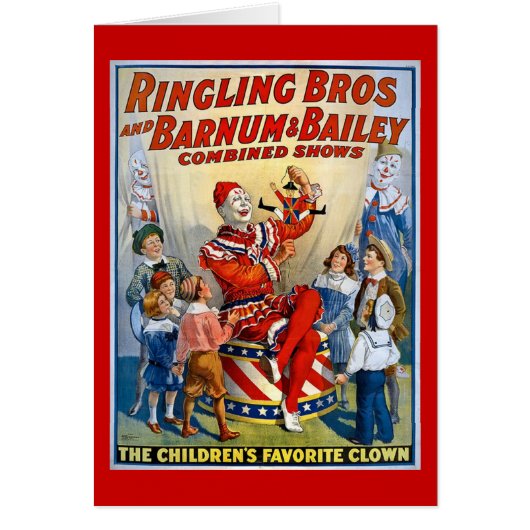Ringling Brothers & Barnum & Bailey Vintage Clown Cards (Front)