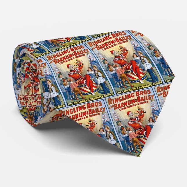 Ringling Brothers & Barnum & Bailey Vintage Clown Neck Tie (Rolled)