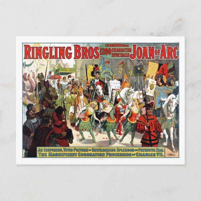 Ringling Brothers Circus Joan of Arc Spectacular Postcard (Front)