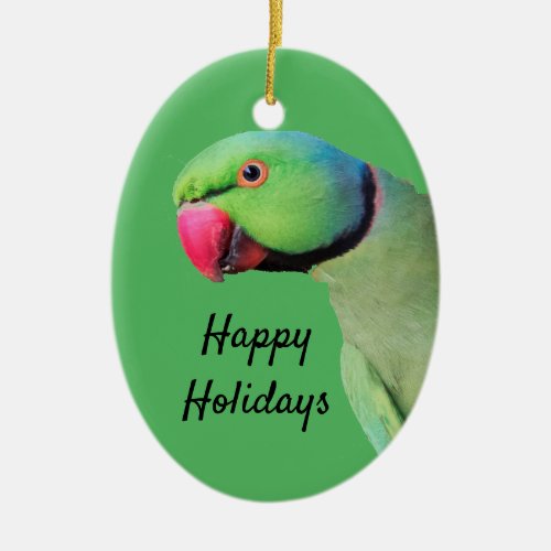 Ringneck Parrot Holidays Ornament