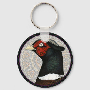 Ringneck Pheasant Circle Keychain