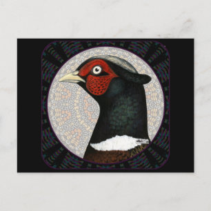 Ringneck Pheasant Circle Postcard