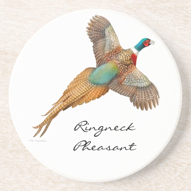 Ringneck Pheasant Customizable Coaster (Front)