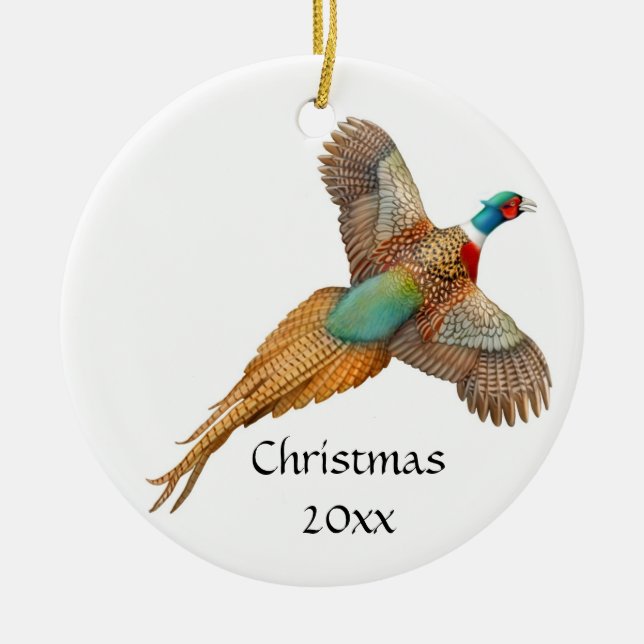Ringneck Pheasant Customizable Ornament (Front)