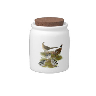 Ringneck Pheasant Family Candy Jar