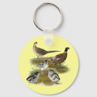 Ringneck Pheasant Family Keychain