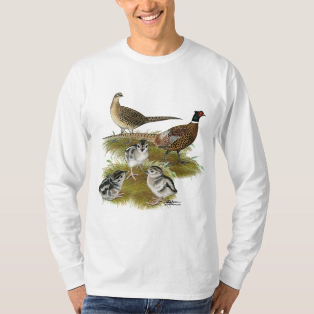 Ringneck Pheasant Family T-Shirt (Front)