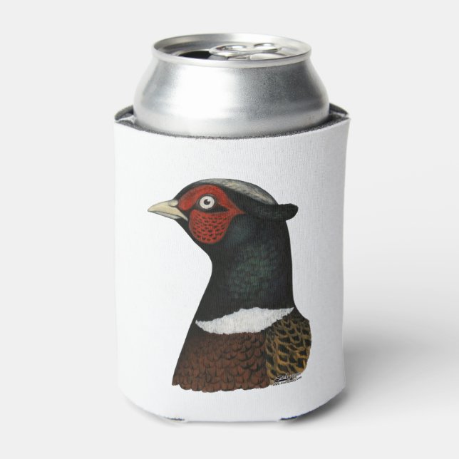 Ringneck Pheasant Head Can Cooler (Can Front)