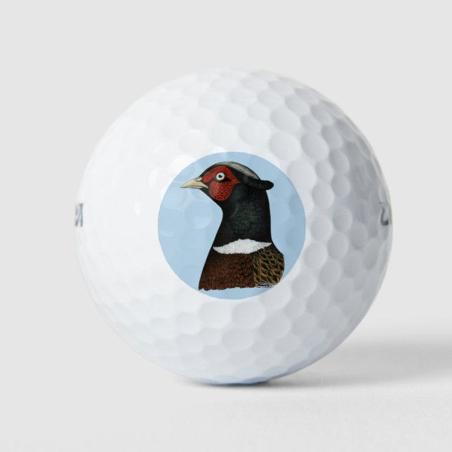 Ringneck Pheasant Head Golf Balls (Front)