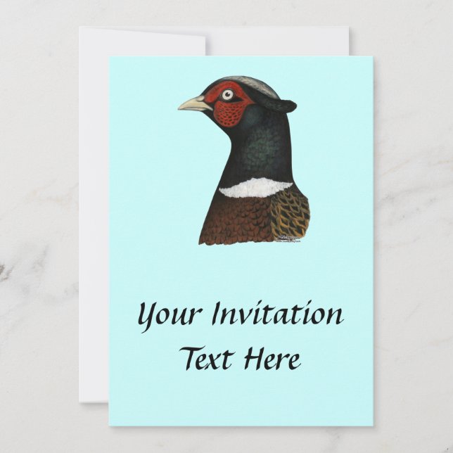 Ringneck Pheasant Head Invitation (Front)