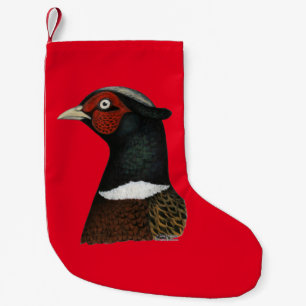 Ringneck Pheasant Head Small Christmas Stocking