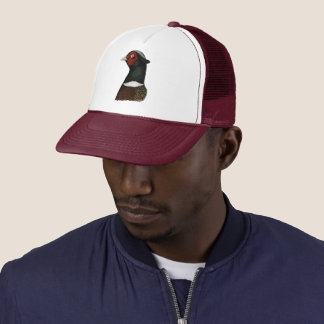 Ringneck Pheasant Head Trucker Hat