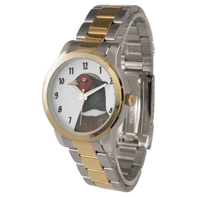 Ringneck Pheasant Head Watch (Angled)