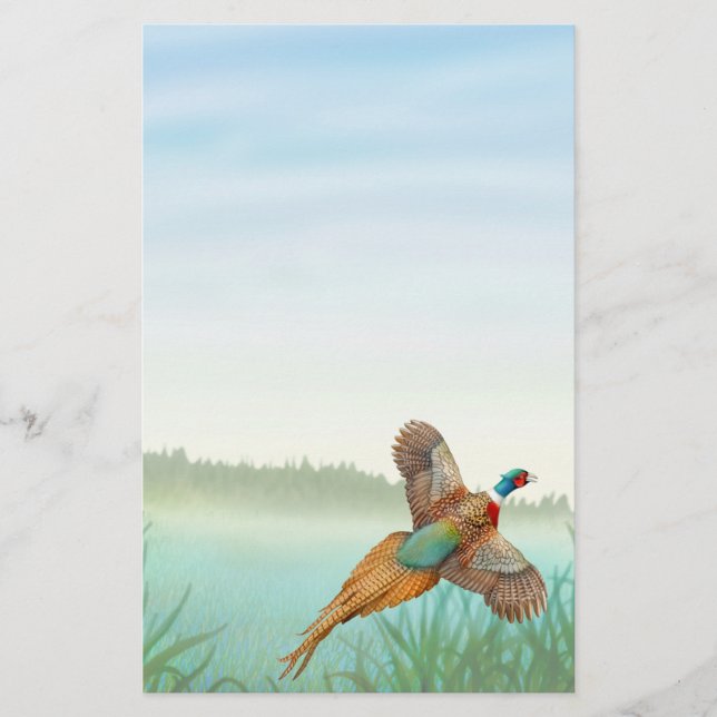 Ringneck Pheasant in Reeds Stationery (Front)
