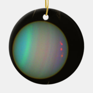 Rings and Moons Circling Uranus Ceramic Ornament