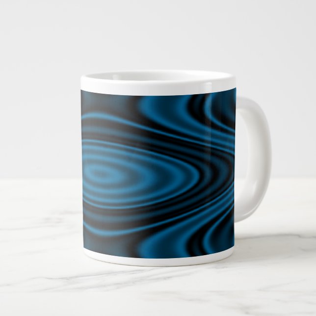Rings and Ripples Blue Giant Coffee Mug (Front Right)