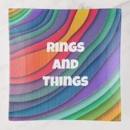 Rings and Things Rainbow Boho Stripes Trinket Tray