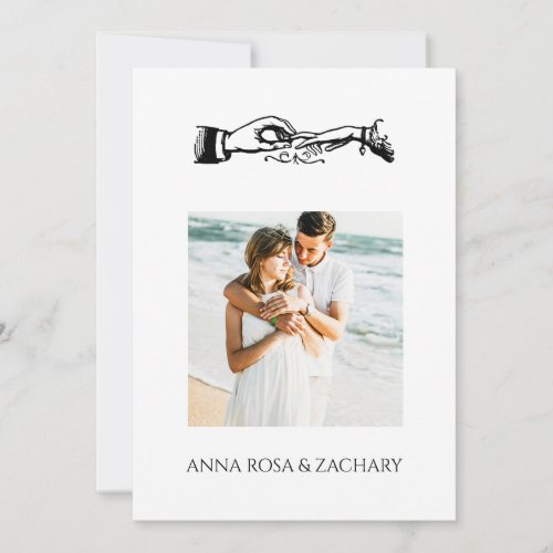  RINGS AR6 Victorian QR PHOTO RSVP Wedding Invitation