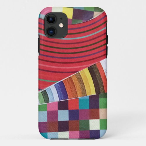 rings circles and checks mini collage iPhone 11 case