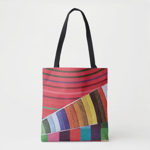 rings circles and checks tote bag