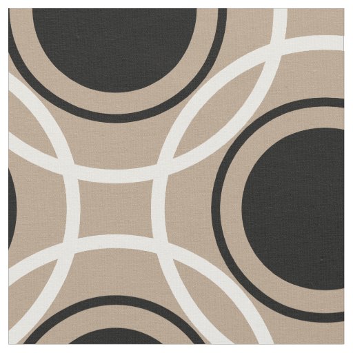 Rings Dots white & black + your backgr. & ideas Fabric