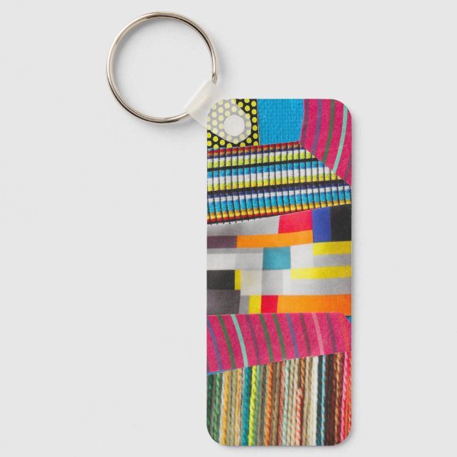 rings fabric and dots mini collage keychain (Front)