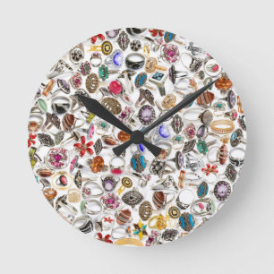 rings jewelry round clock