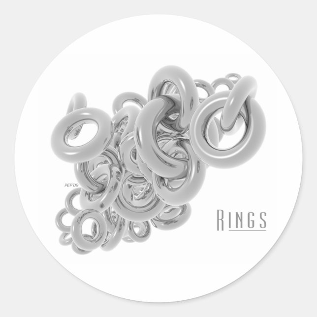 Rings of Silver Classic Round Sticker (Front)