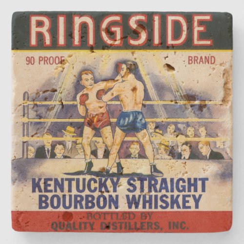 Ringside Whiskey packing label _Photo Print Stone Coaster