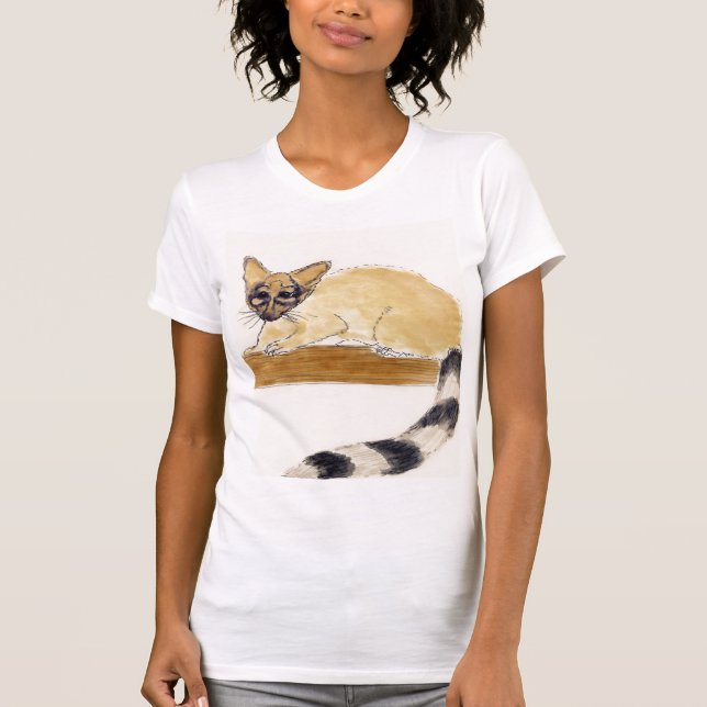 Ringtail Fine Art Watercolor Painting T-Shirt (Front)