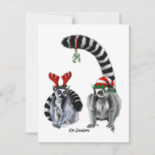 Ringtail lemurs - holiday card