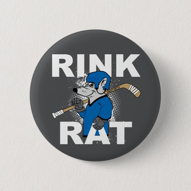 Rink Rat Hockey Player Flare Button (Front)