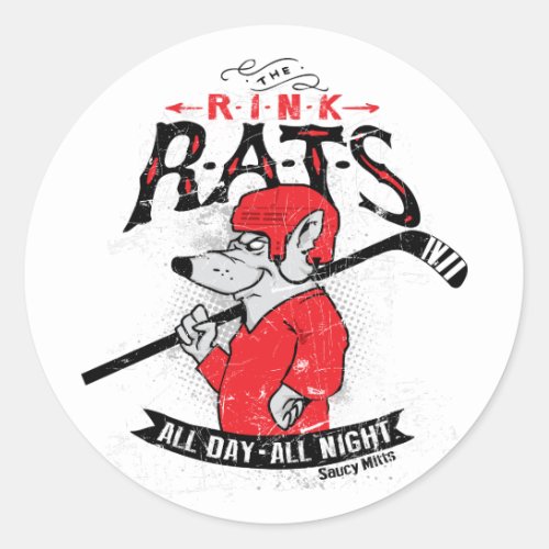 Rink Rats Hockey Classic Round Sticker
