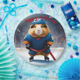 "Rink Rookie: The Ice Hockey Guinea Pig" Paper Plates
