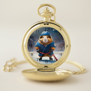 "Rink Rookie: The Ice Hockey Guinea Pig" Pocket Watch
