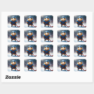 "Rink Rookie: The Ice Hockey Guinea Pig" Square Sticker