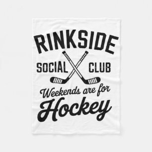 Rinkside Social Club Retro Ice Hockey Vibes Fleece Blanket