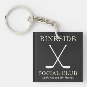 Rinkside Social Club: Weekends for Hockey Mom Mama Keychain