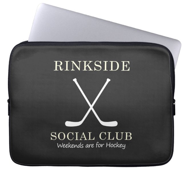 Rinkside Social Club: Weekends for Hockey Mom Mama Laptop Sleeve (Front)