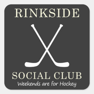 Rinkside Social Club: Weekends for Hockey Mom Mama Square Sticker