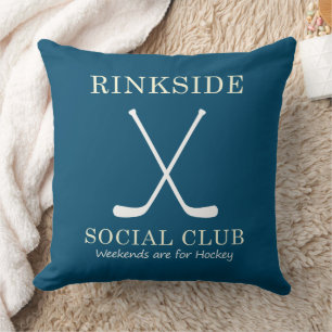 Rinkside Social Club: Weekends for Hockey Mom Mama Throw Pillow