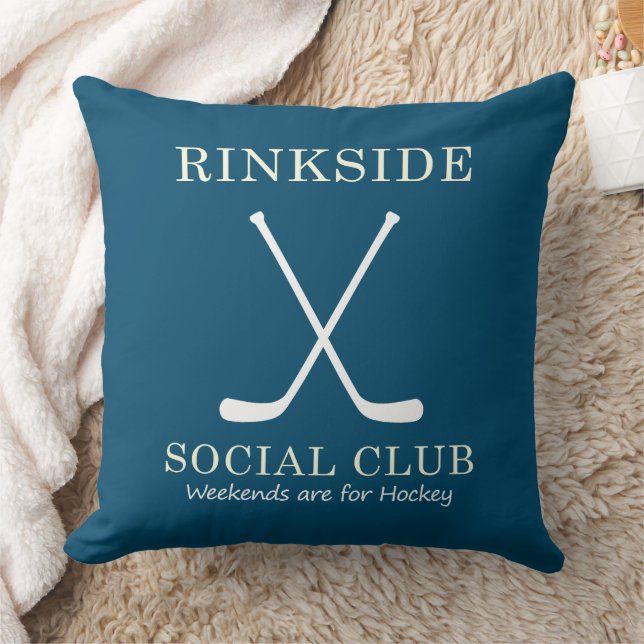 Rinkside Social Club: Weekends for Hockey Mom Mama Throw Pillow (Blanket)